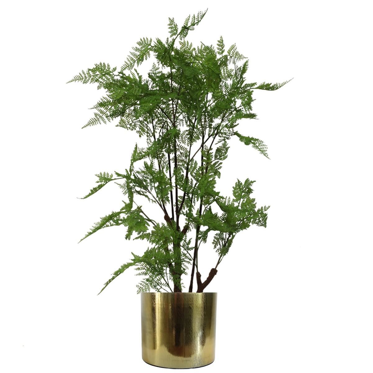 18cm Gold Etched Metal Planter by Botanik - Premium Quality