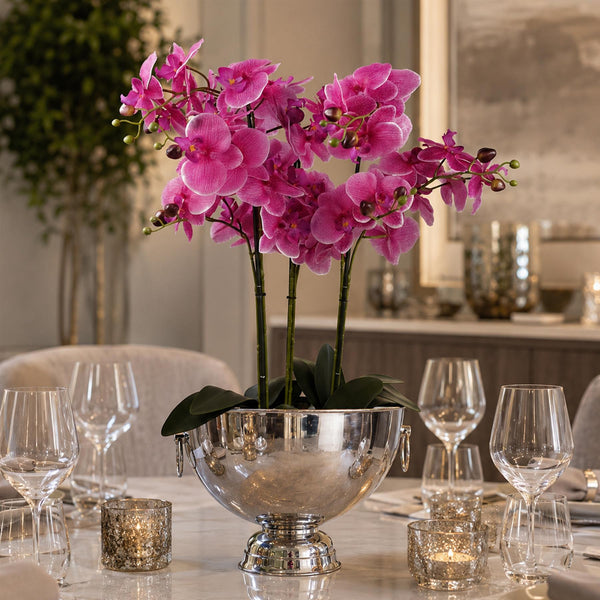 29cm XL Silver Champagne Bowl Metal Planter