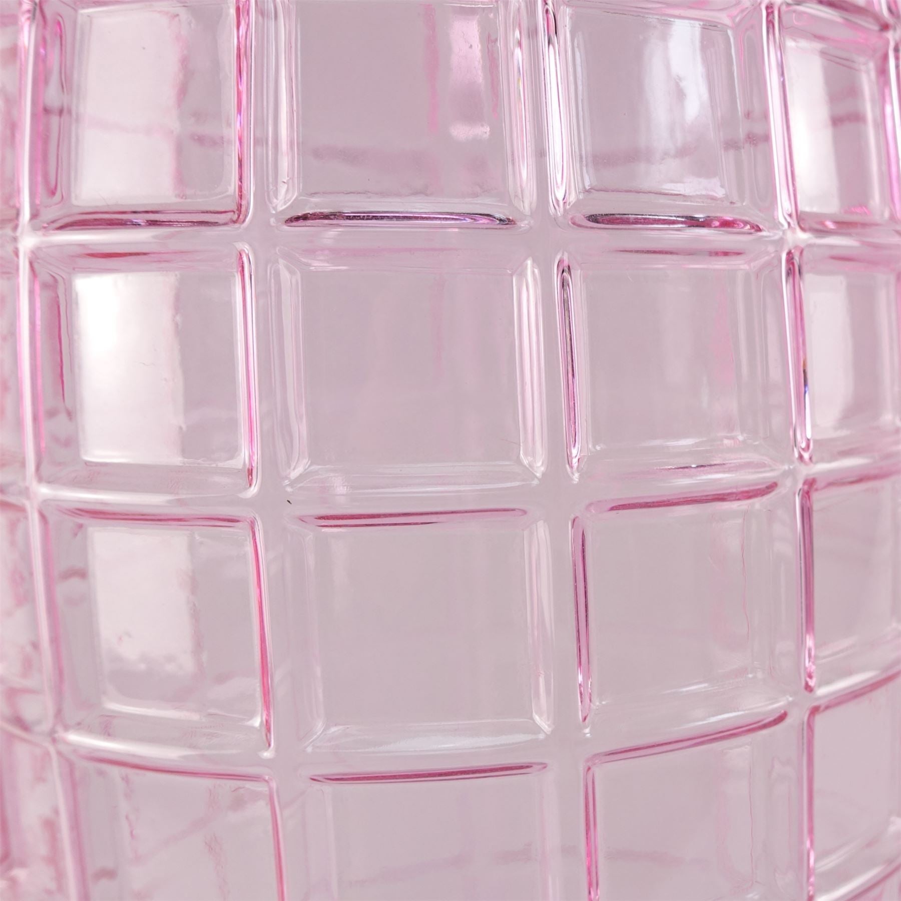 Glass Vase Tall Pink Square Glass Vase 49cm Botanik