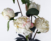 6 x 55cm Cream Peony Artificial Flower Stems - 24 flowers 18 buds - Premium Quality