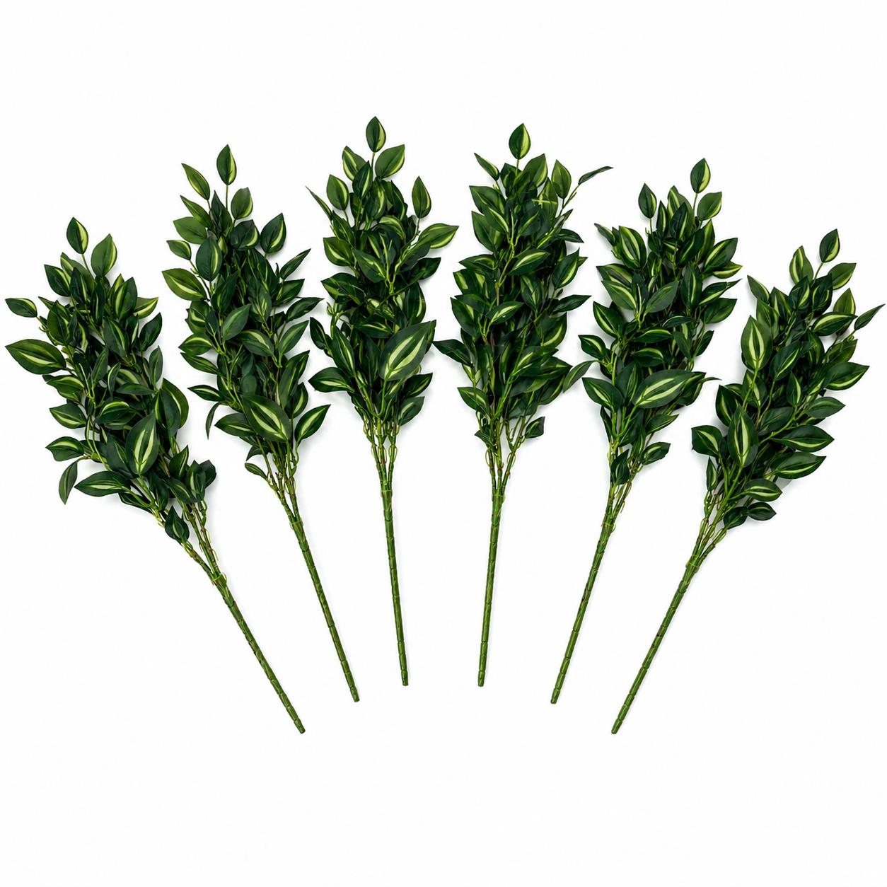 Pack of 6 x 45cm Artificial Variegated Foliage Spray Stem