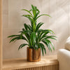 65cm Artificial Bamboo Leaf Shrub with Brushed Copper Planter