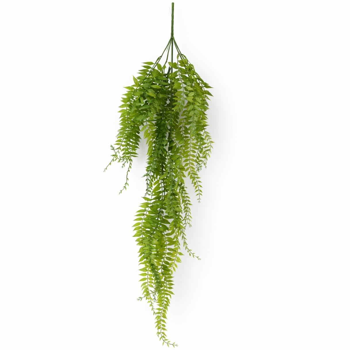 Pack of 6 x 100cm Artificial Trailing Green Botanik Hanging Fern Plant with Wired Top Stems - Premium Quality