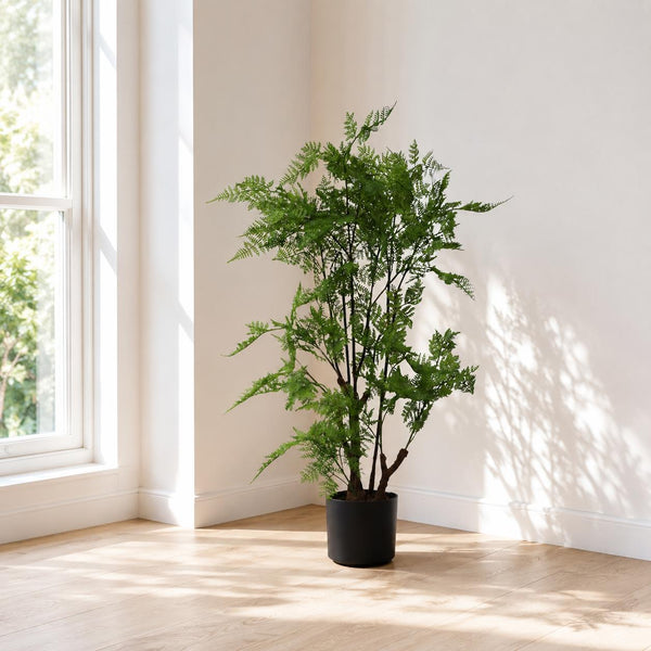 Artificial Fern Tree Plant Natural Moss 90cm 3ft Leaf Trees Realistic Plant Botanik