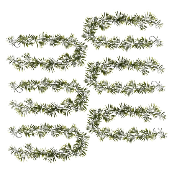 Pack of 6 x 190cm Fire Retardant Artificial Palm Garland - Premium Quality