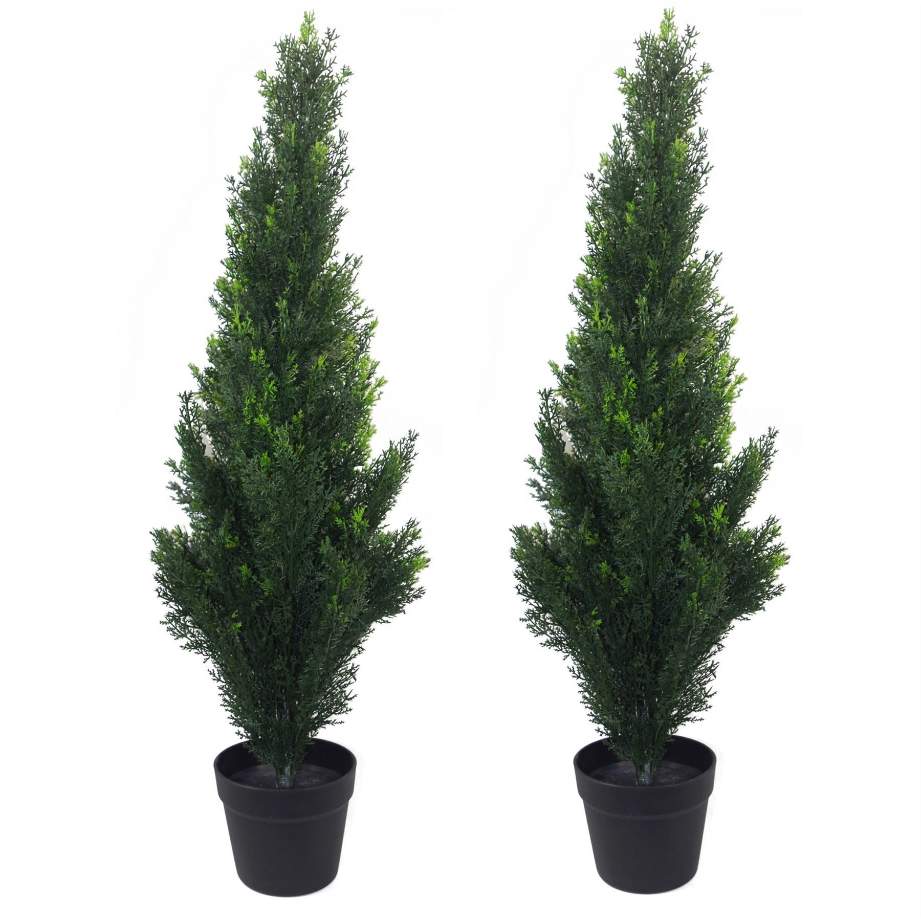 90cm Pair of Artificial Cedar Cypress Topiary UV Resistant - Premium Quality