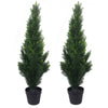 90cm Pair of Artificial Cedar Cypress Topiary UV Resistant - Premium Quality