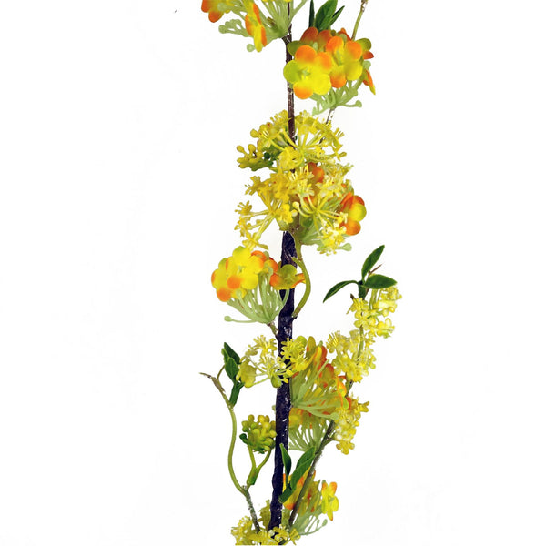 100cm Yellow Blossom Spray Stem