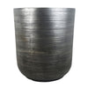 39cm x 33cm Coya Silver Ridged Planter Large Composite Plant Pot - Premium Quality