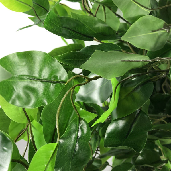 120cm Artificial Ficus Tree / Plant - Large Bushy Shape Gold Metal Planter - Premium Quality