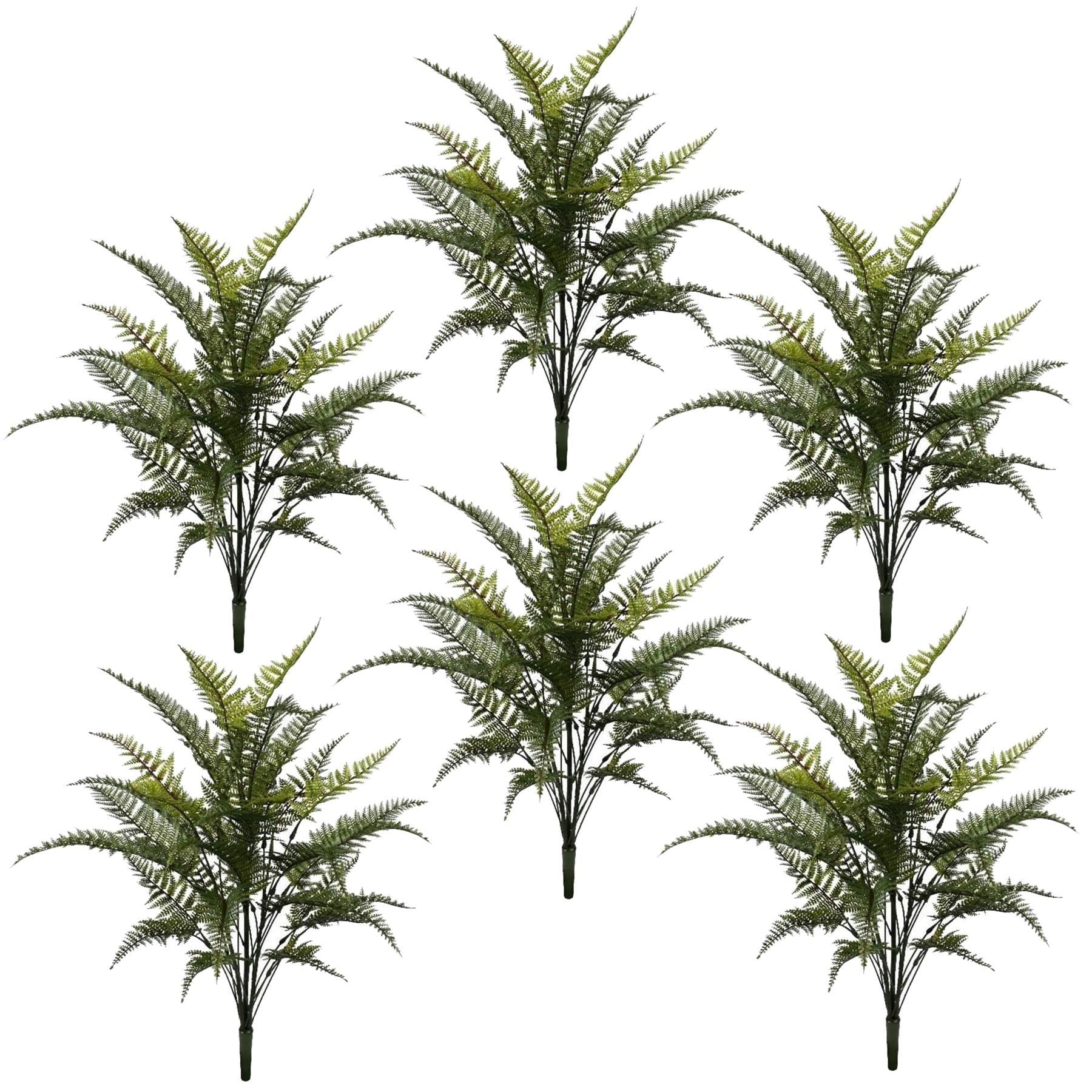 Pack of 6 x 78cm Fire Retardant Artificial Fern Foliage Branch - Premium Quality