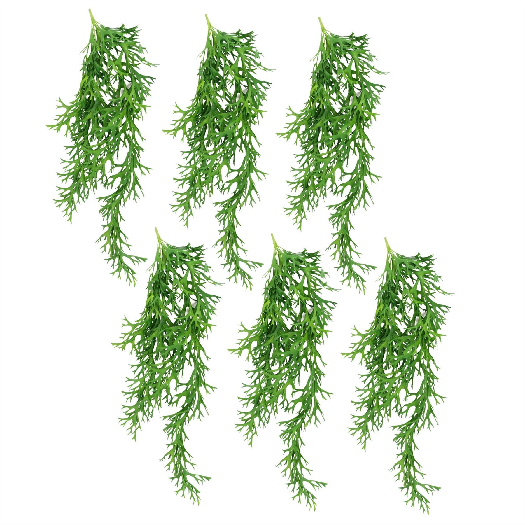 Pack of 6 x 80cm Hanging Artificial Staghorn Fern - Premium Quality