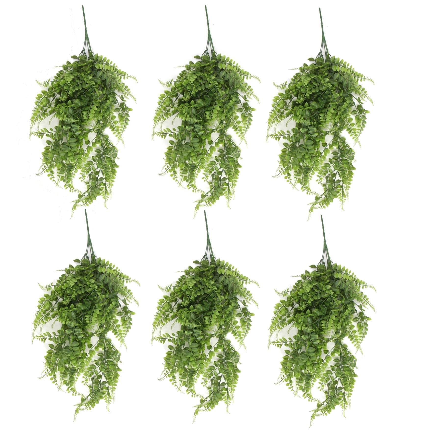 Pack of 6 x Hanging UV and Fire Resistant Artificial Green Pothos Plant 85cm - Premium Quality