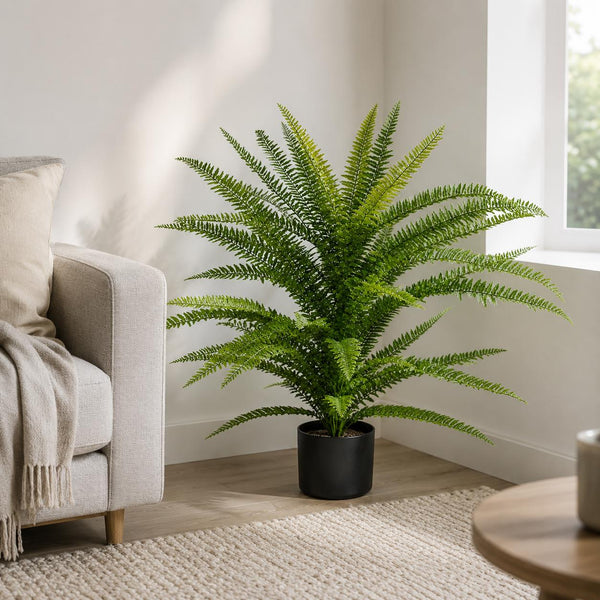 75cm Fire Retardant Plastic Boston Fern Plant with 49 Leaves