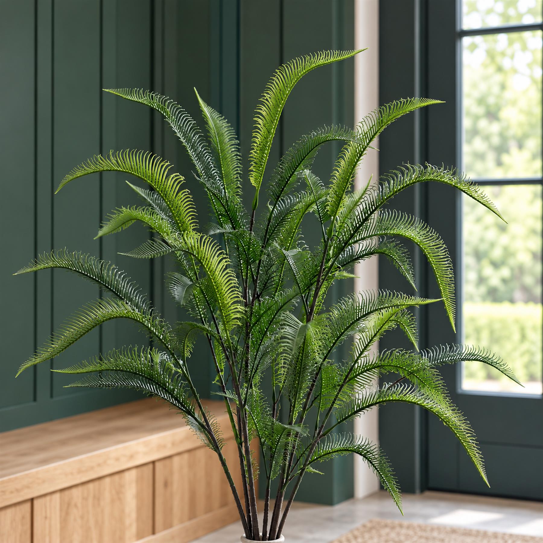 Pack of 6 x 100cm Artificial Fern Spray - Premium Quality