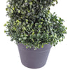 Artificial Boxwood Spiral Trees Topiary Spiral Metal Top Pair of 120cm 4ft Tall Botanik