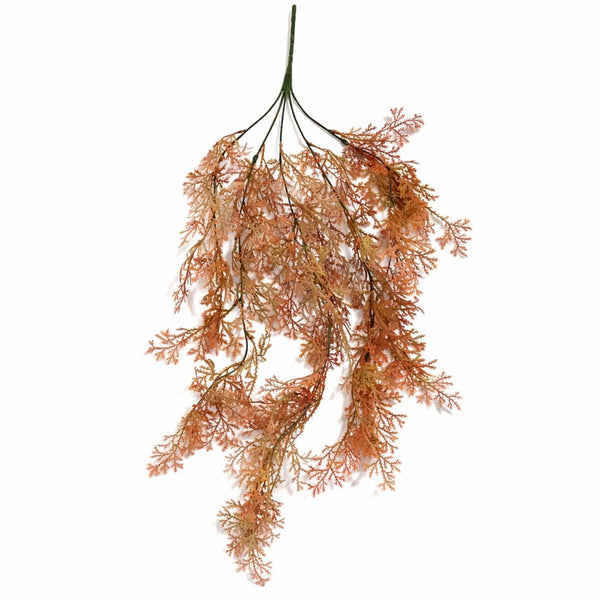 Pack of 6 x 80cm Artificial Coral Fern Trailing Plant Autumn Orange Hanging Foliage