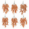 Pack of 6 x 80cm Artificial Coral Fern Trailing Plant Autumn Orange Hanging Foliage