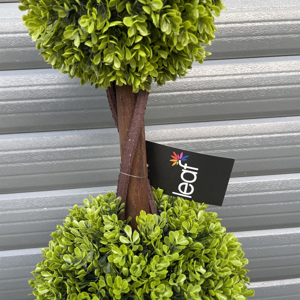 90cm Pair of Green Double Ball Topiary Trees - Premium Quality