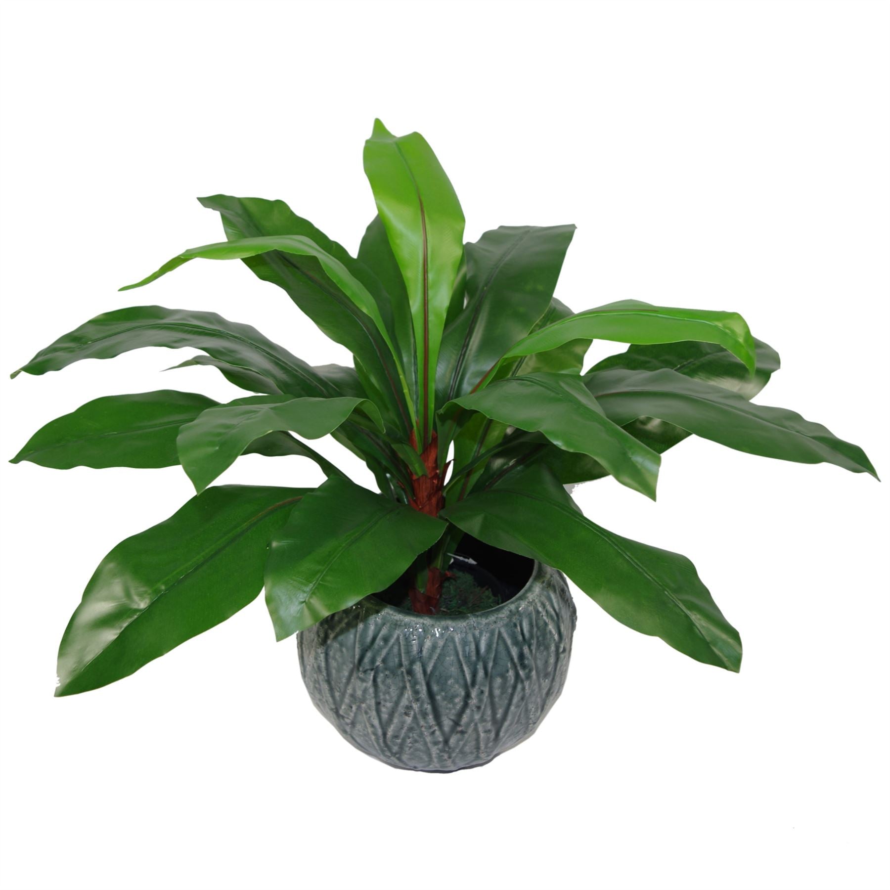 Artificial Bird Nest Fern Plastic weighted pot 60cm Realistic House Plants Botanik