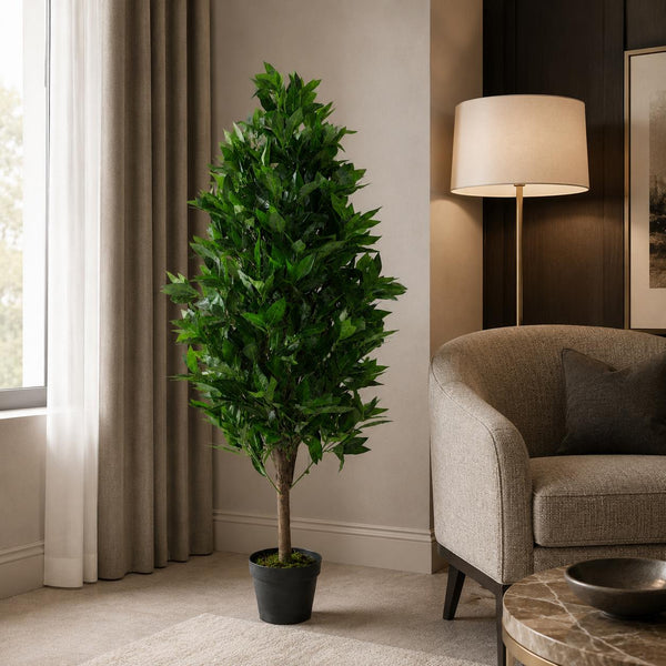 120cm Leaf Realistic Artificial Bay Cone Laurel Topiary