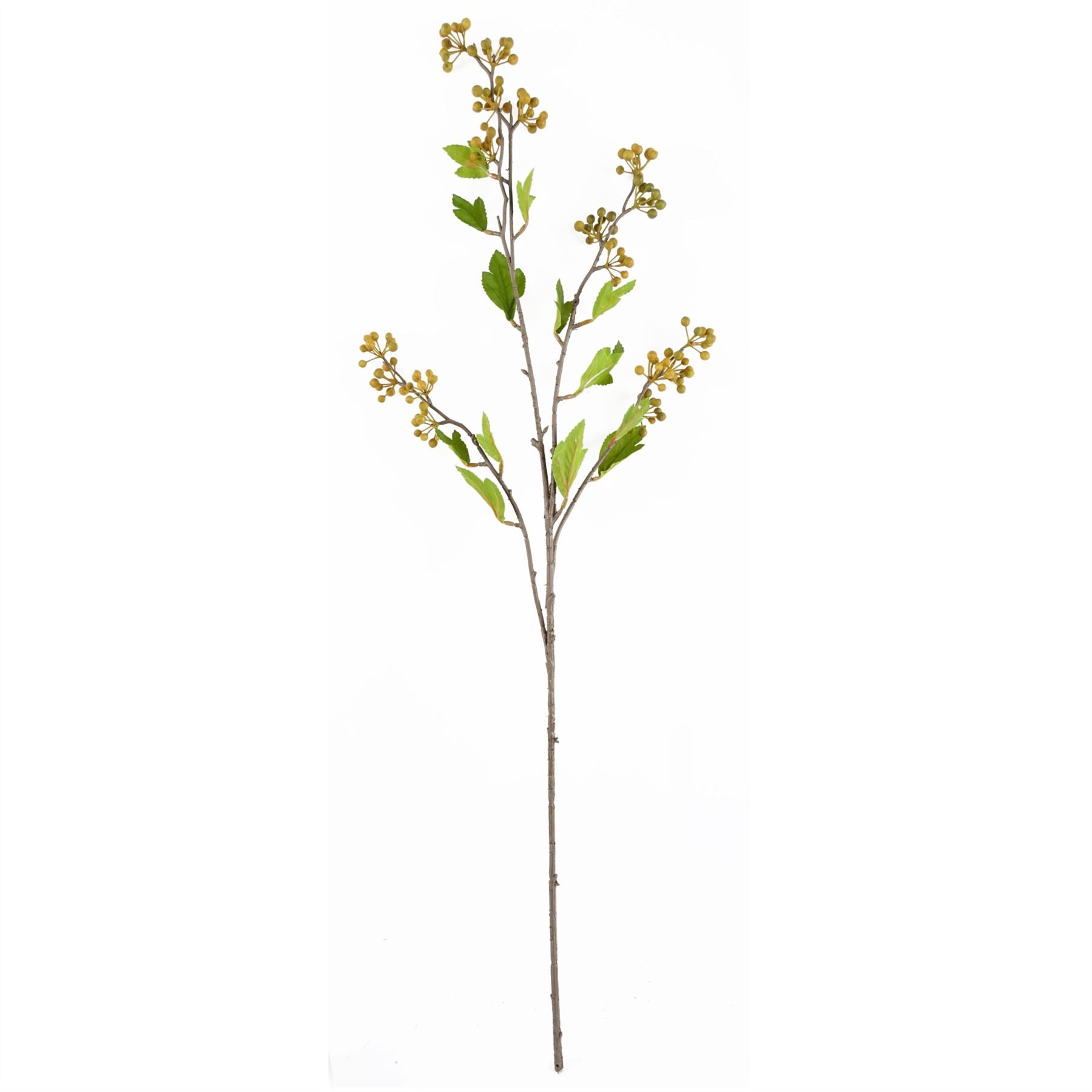 Pack of 6 x Artificial Foliage Yellow Berry Stem 90cm