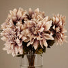 Pack of 6 x 55cm Dahlia Flower Stem - Dusty Pink - Premium Quality