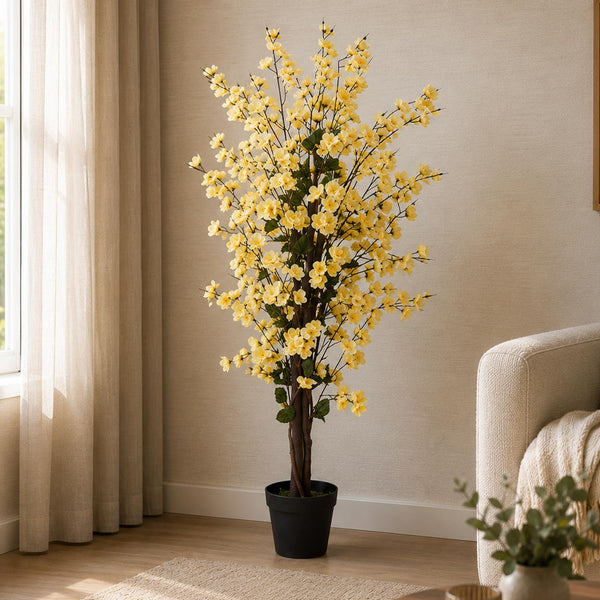 Artificial 120cm Yellow Blossom Tree
