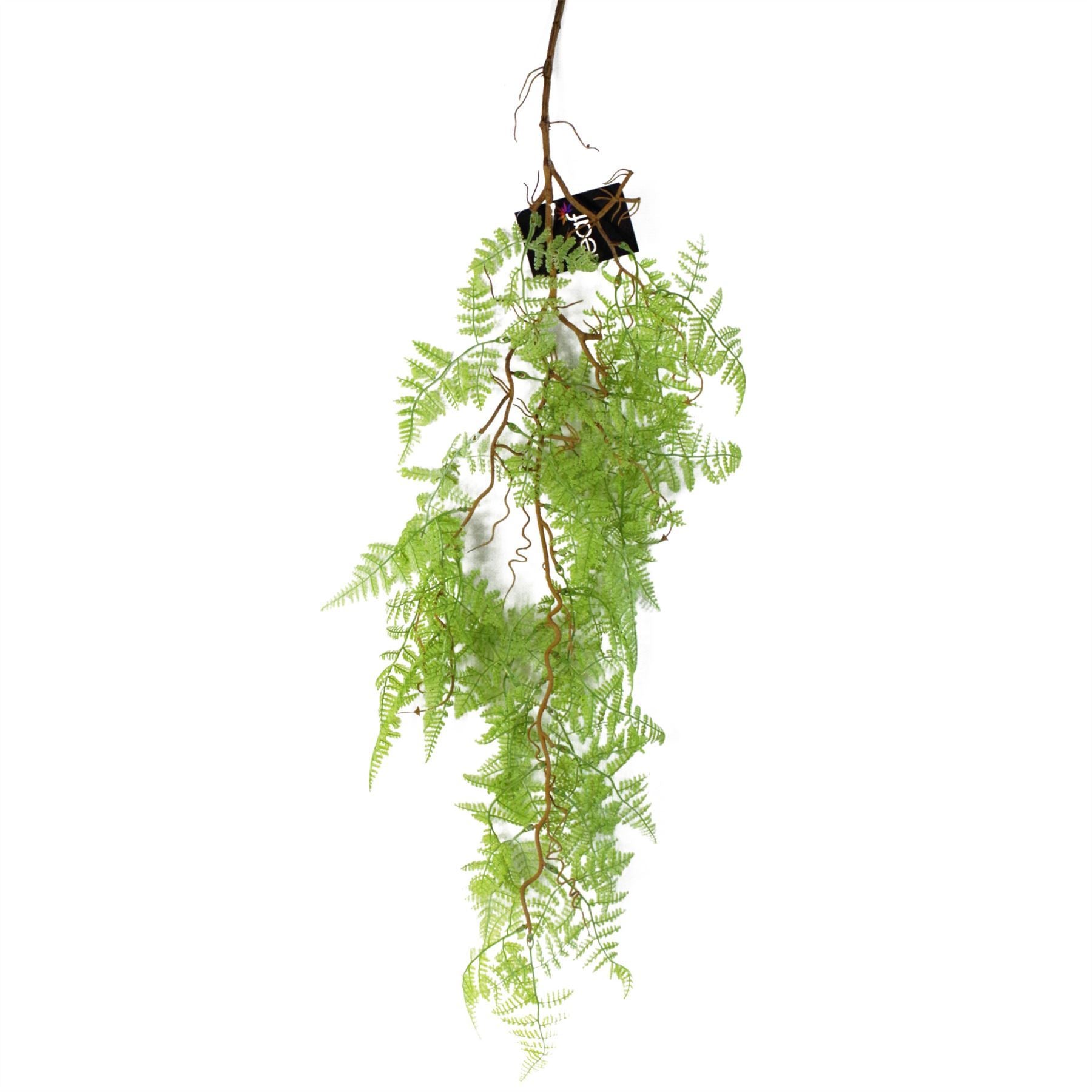 6 x 100cm Artificial Hanging Maidenhair Fern Plant Light Green - Premium Quality