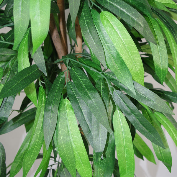 Artificial Mango Plant Tree Green Gold Planter 100cm Trunk
