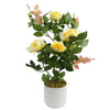 50cm Artificial Yellow Rose Plant - Premium Quality