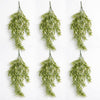 Pack of 6 x 80cm Italian Ruscus Hanging Plant with Realistic Foliage - Light Green