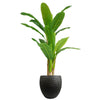 43cm Inoke Embossed Large Grey Composite Planter Plant Pot