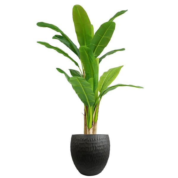 43cm Inoke Embossed Large Grey Composite Planter Plant Pot