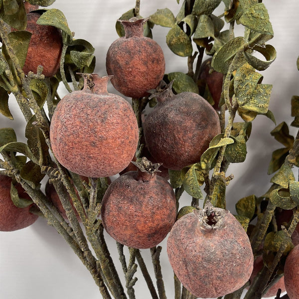 Pack of 6 x 75cm Artificial Pomegranate Stem Artificial Red - Premium Quality
