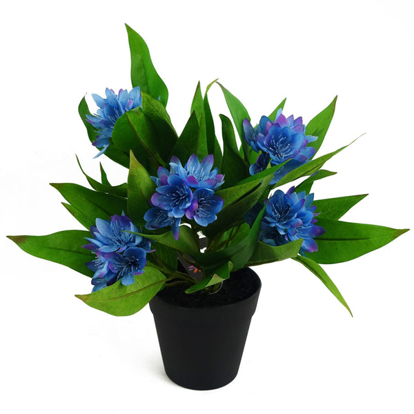 18cm Artificial Freesia Plant Blue Flowering - Premium Quality