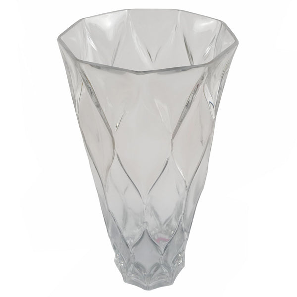 Glass Vase Clear Chunky Ridged Glass Vase 35cm