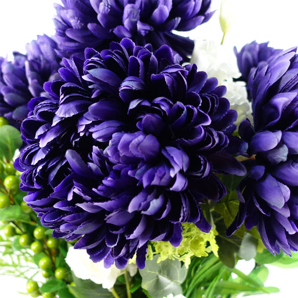Pack of 6 x 75cm Extra Large Reflex Chrysanthemum - Purple - Premium Quality