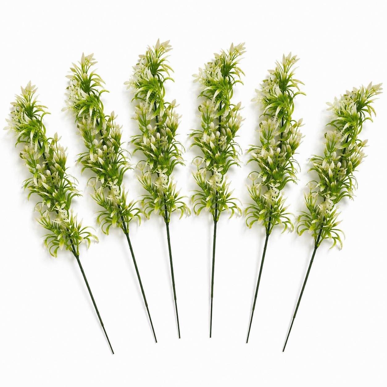 Pack of 6 x 48cm Artificial White Blossom Spray Stem