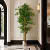 150cm (5ft) Natural Look Artificial Bamboo Plants Trees - XL with Silver Metal Planter