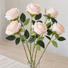 Pack of 6 x 55cm Artificial Light Pink Rose Stems