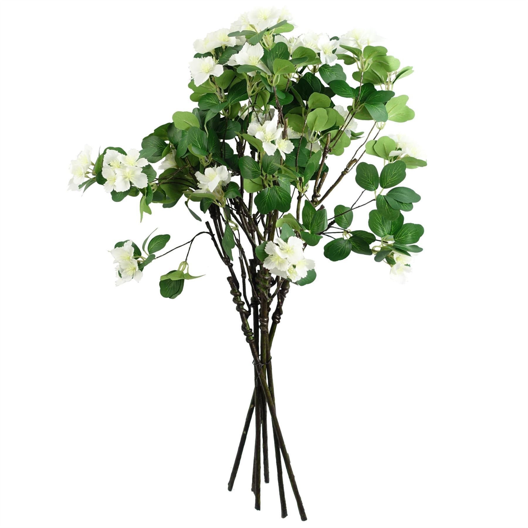 Pack of 6 x 60cm Flower Foliage Spray - White - Premium Quality
