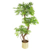 Large Artificial Tree Japanese Fruticosa Ficus Tree Plain Plastic Pot 140cm Botanik