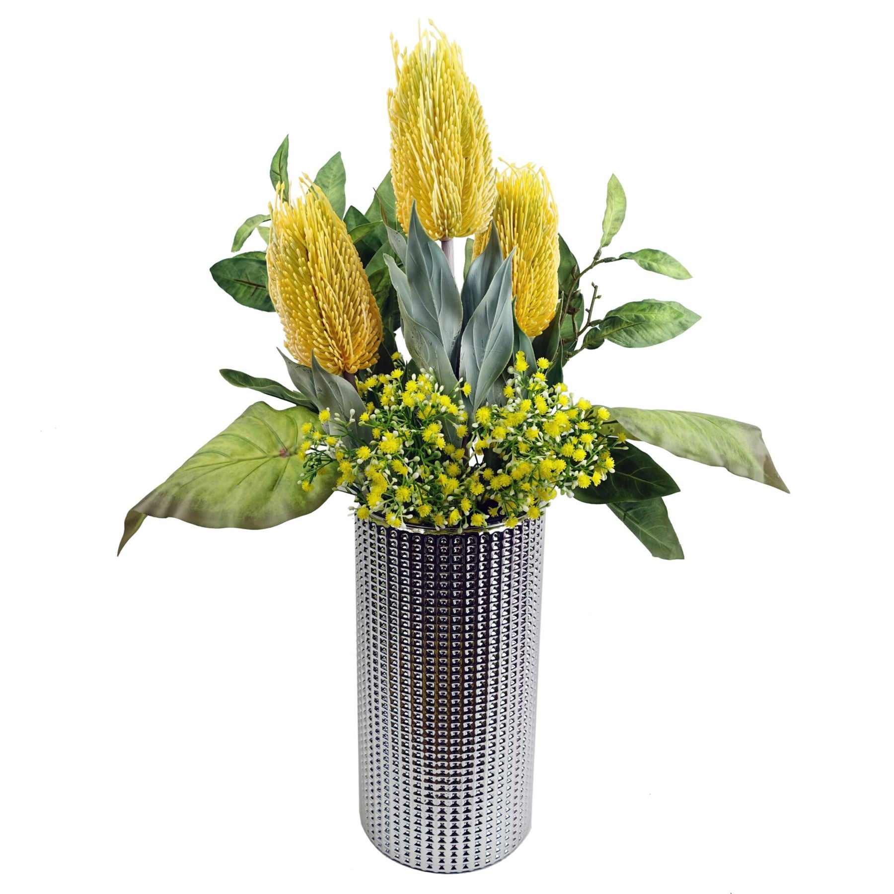 75cm Banksia Menziesii Yellow Flower Stem Artificial