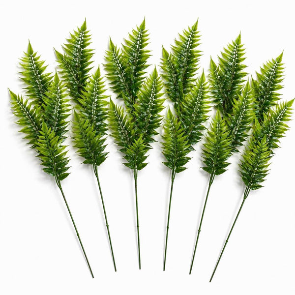 Pack of 6 x 50cm Artificial Fern Spray Stem - Spring Green