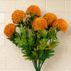 Pack of 6 x 70cm Large Ball Dahlia Artificial Flower Stem Yellow - Premium Quality