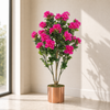 Artificial Blossom Tree Pink Copper Planter 100cm Realistic Plant Design Azalea Botanik