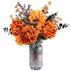 65cm Orange and Black Flower Arrangement Glass Vase - Premium Quality