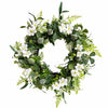 50cm Artificial White Spring Flower Wreath and 155cm Garland Set