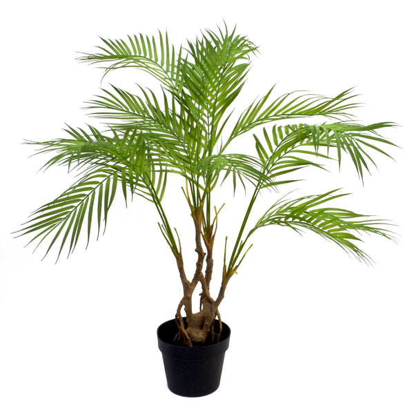 Artificial Palm Tree Areca 90cm Silver Planter Trees